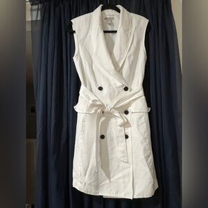 H&M White Double-Breasted Mini Dress